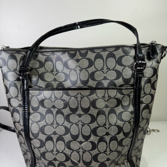 Coach Signature Tote shoulder Tan red black crossbody 2 bags bundle as is auth - Picture 3 of 16